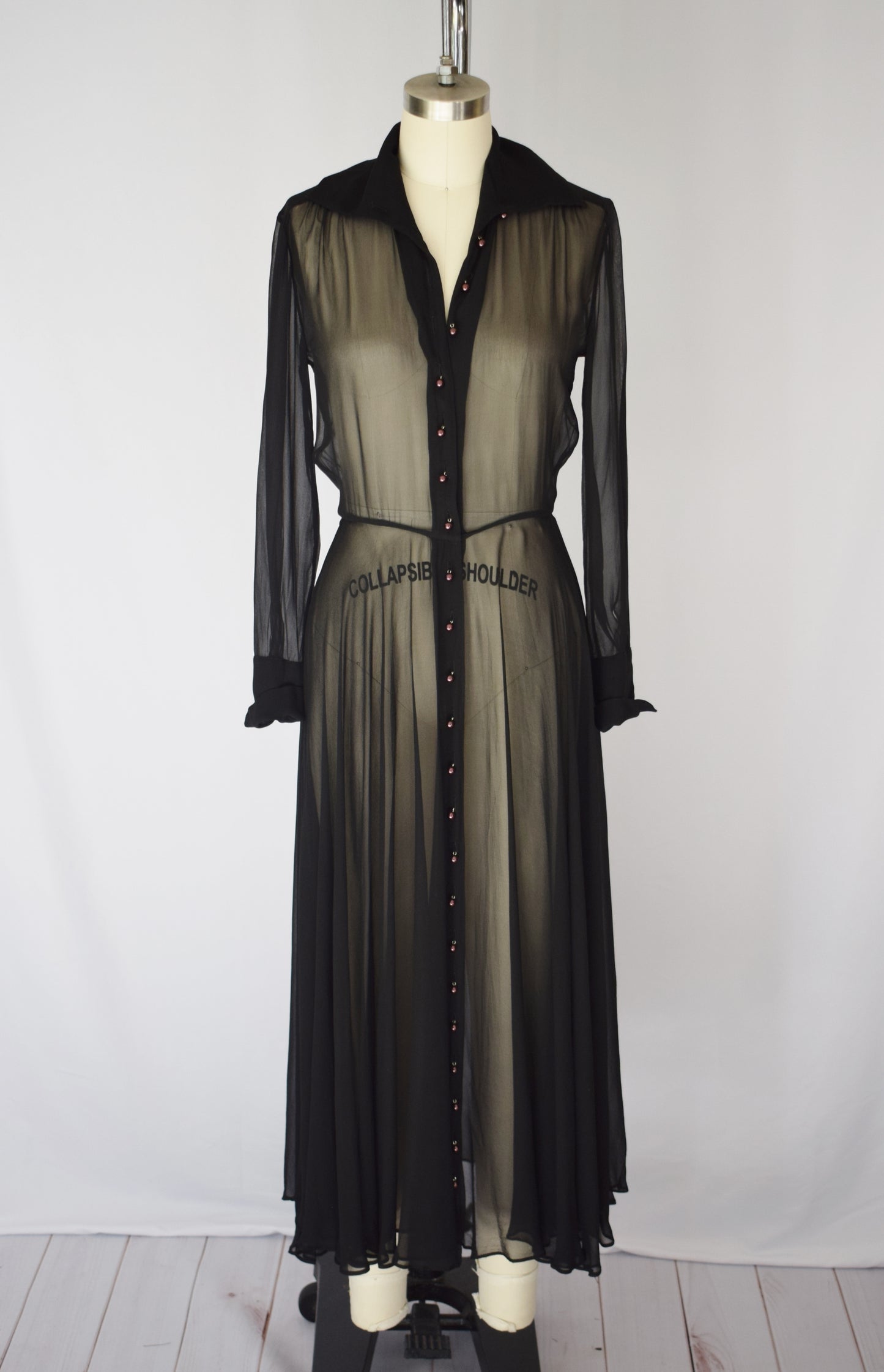 1990s Norma Kamali Sheer Silk Dress | S