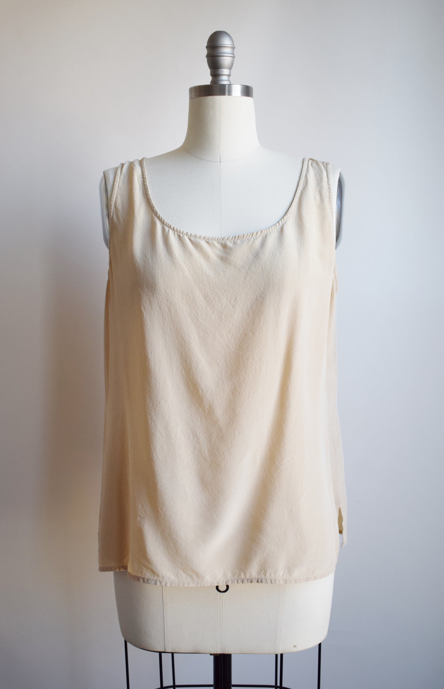 90s Beige Silk Tank | L