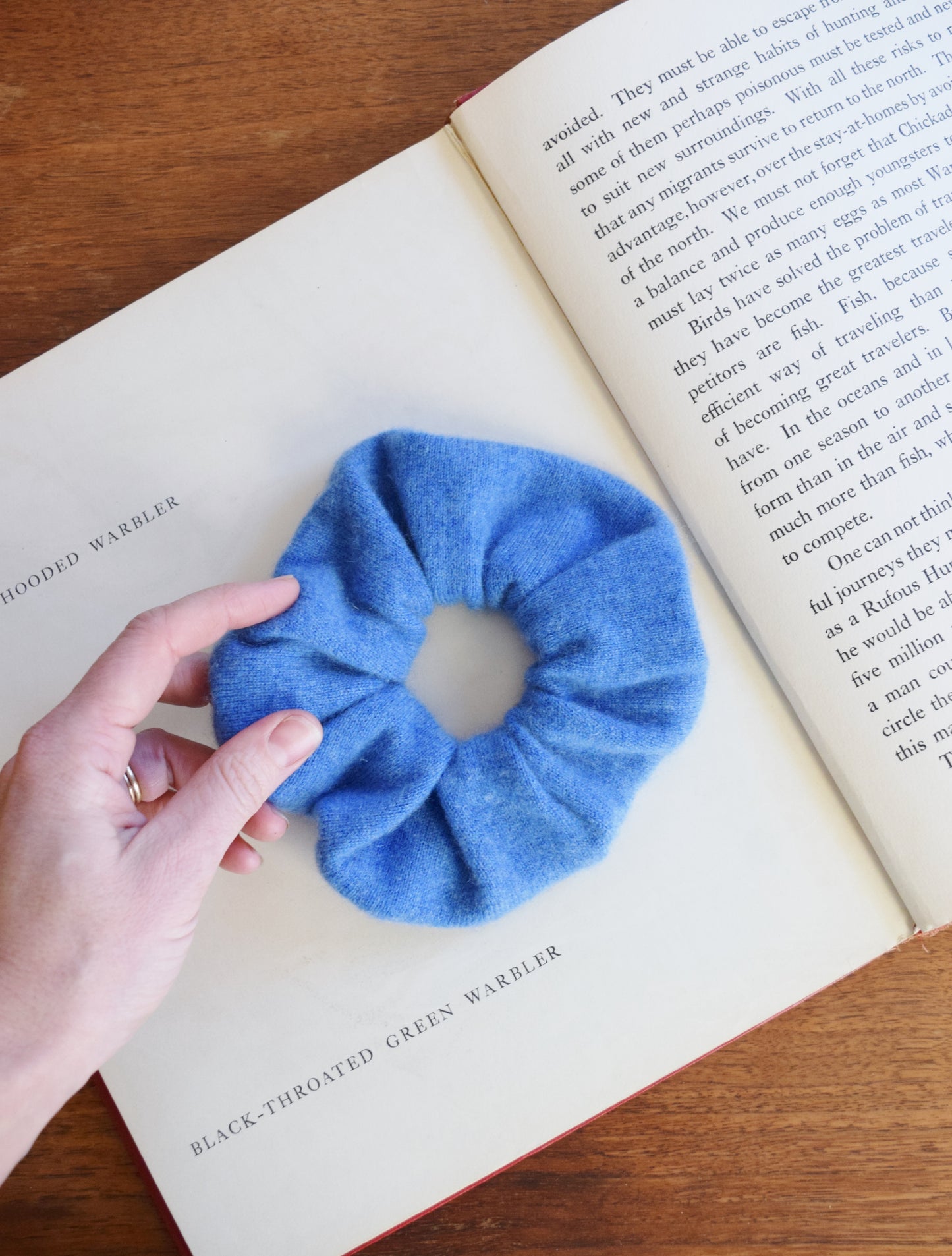 Large Cashmere Hair Tie in Chambray Blue | Upcycled Scrunchie