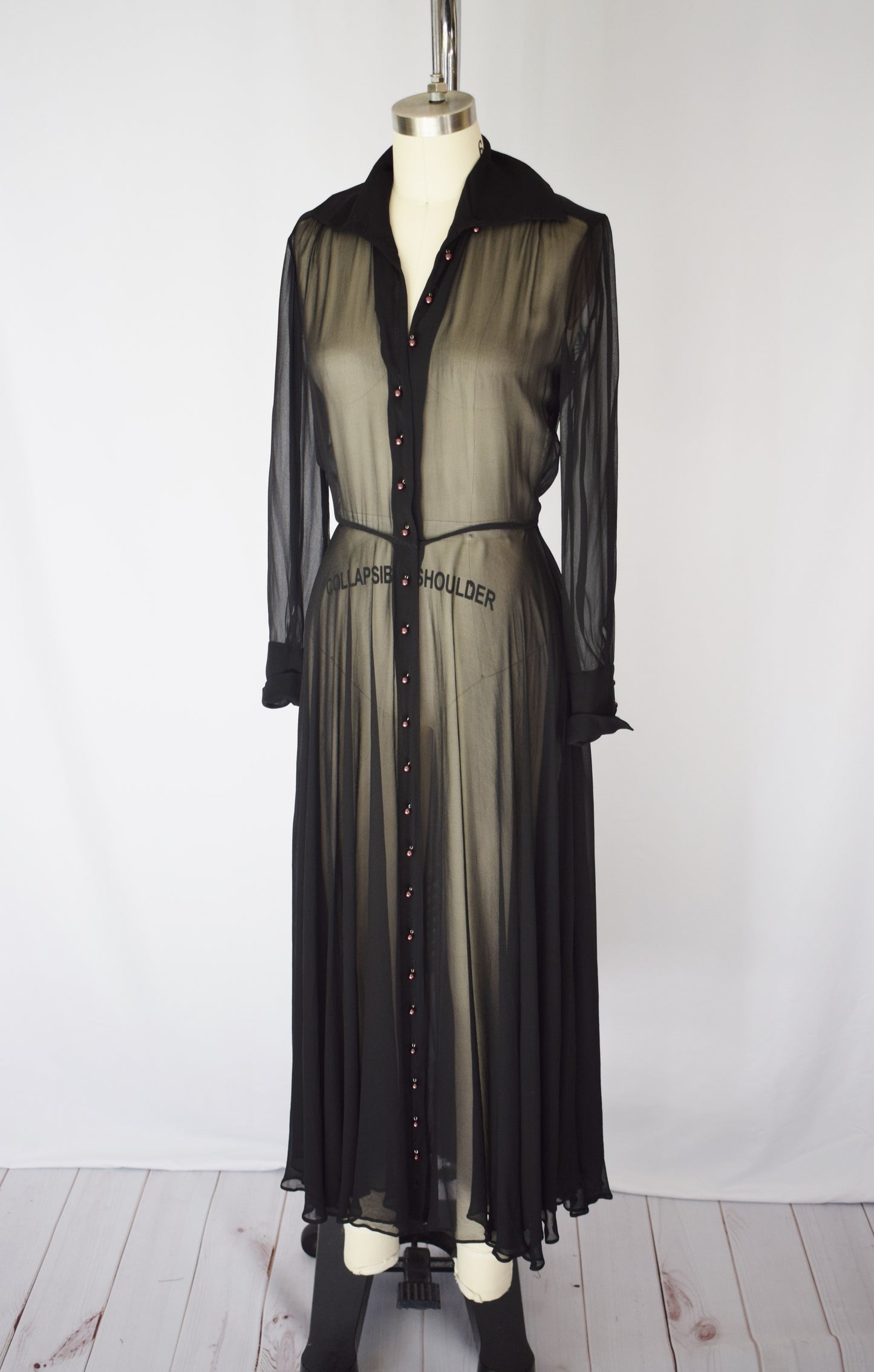 1990s Norma Kamali Sheer Silk Dress | S