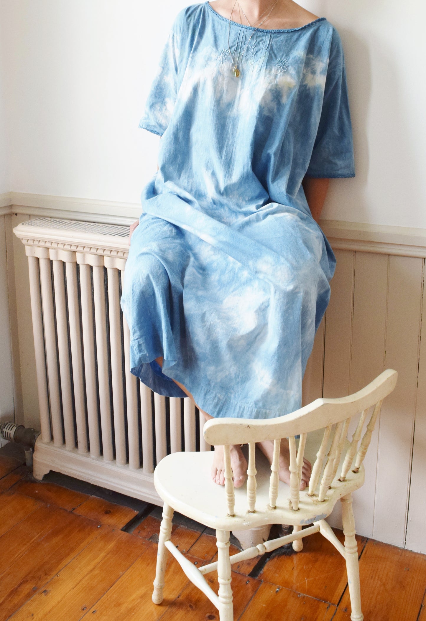 Indigo Dyed Cloud Dress | Antique | OS