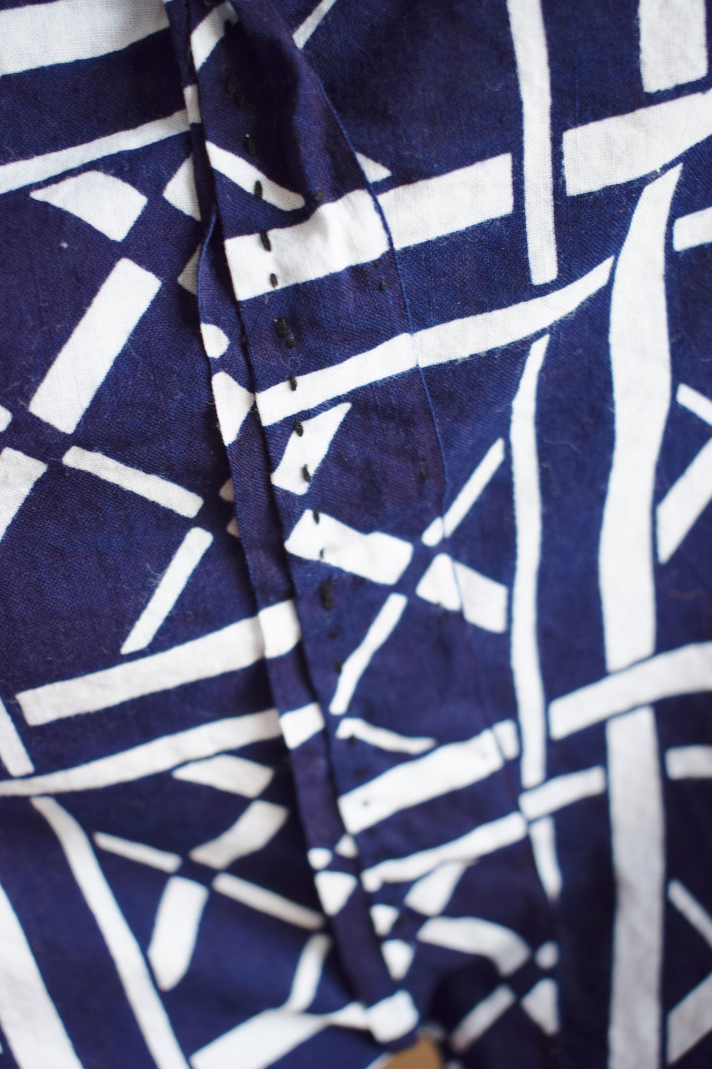 Vintage Hand-Sewn Cotton Yukata Robe | OS