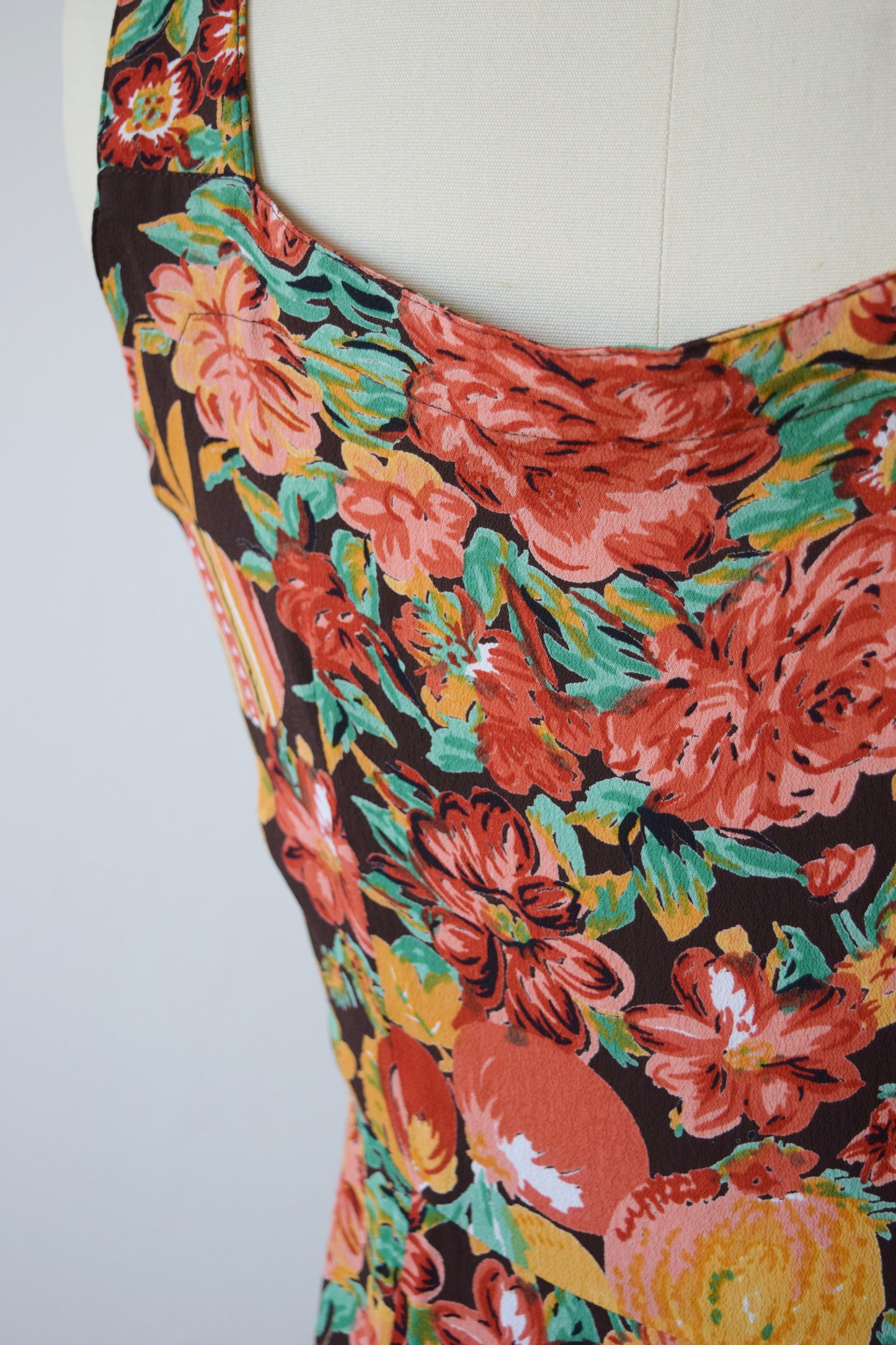 Vintage Repro Novelty Print Fruit and Flowers Sundress by Loco Lindo