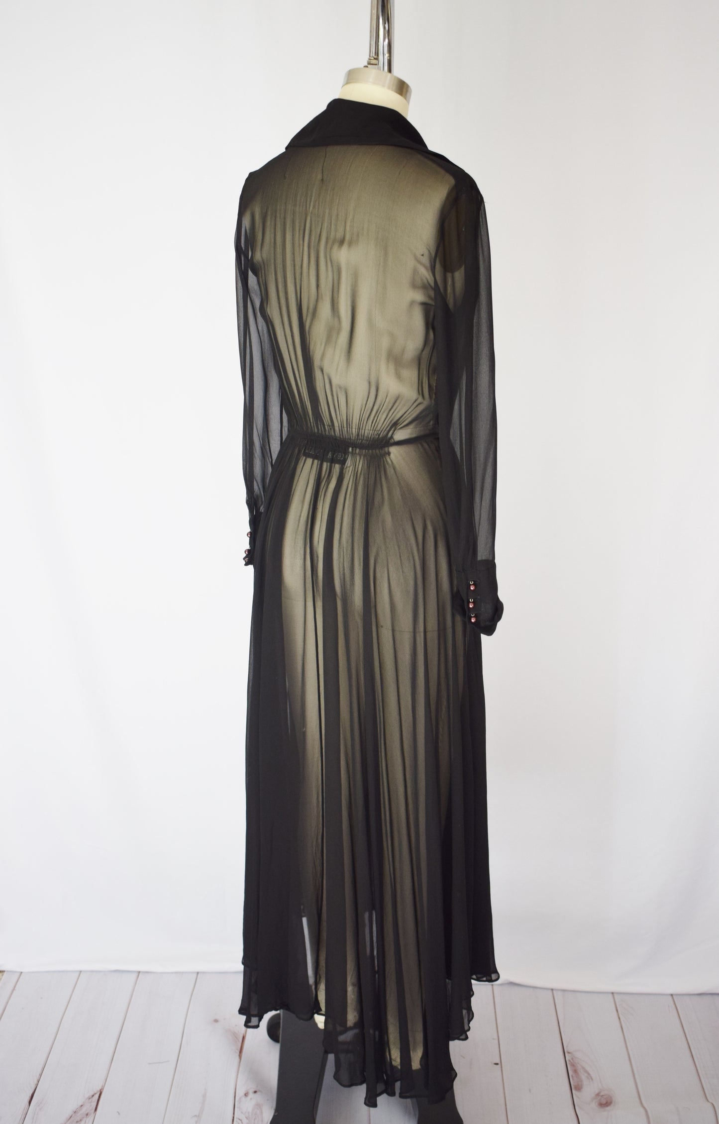 1990s Norma Kamali Sheer Silk Dress | S