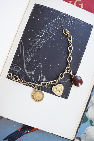 Vintage Gold "Yes No Maybe" Charm Bracelet | Mid-Century Charm Bracelet