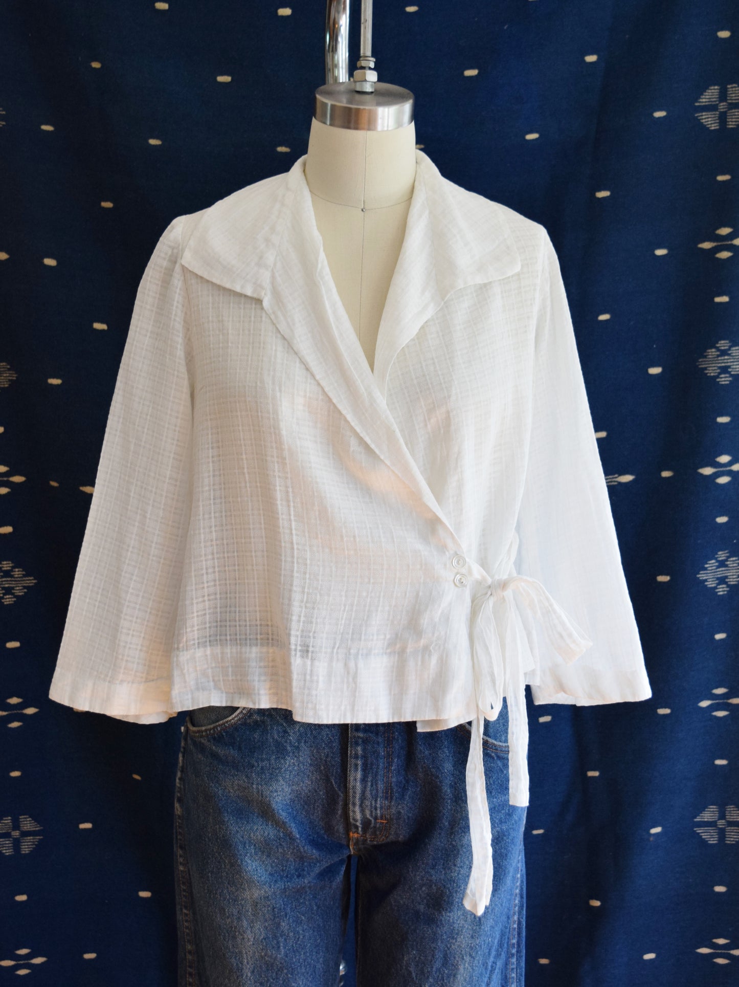 Antique Cotton Wrap Blouse