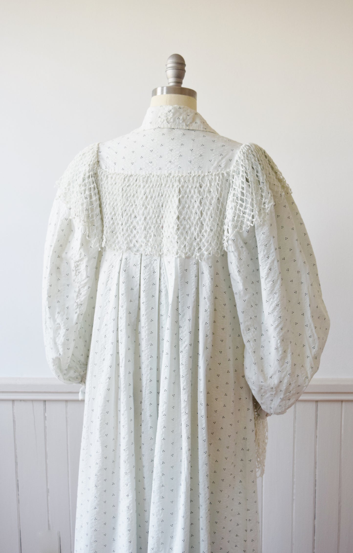 Antique Calico and Net Dress | c. 1890s | M