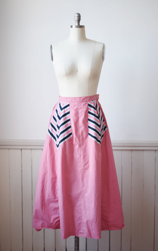 1940s Pink Cotton Skirt | S/M | wounded bird