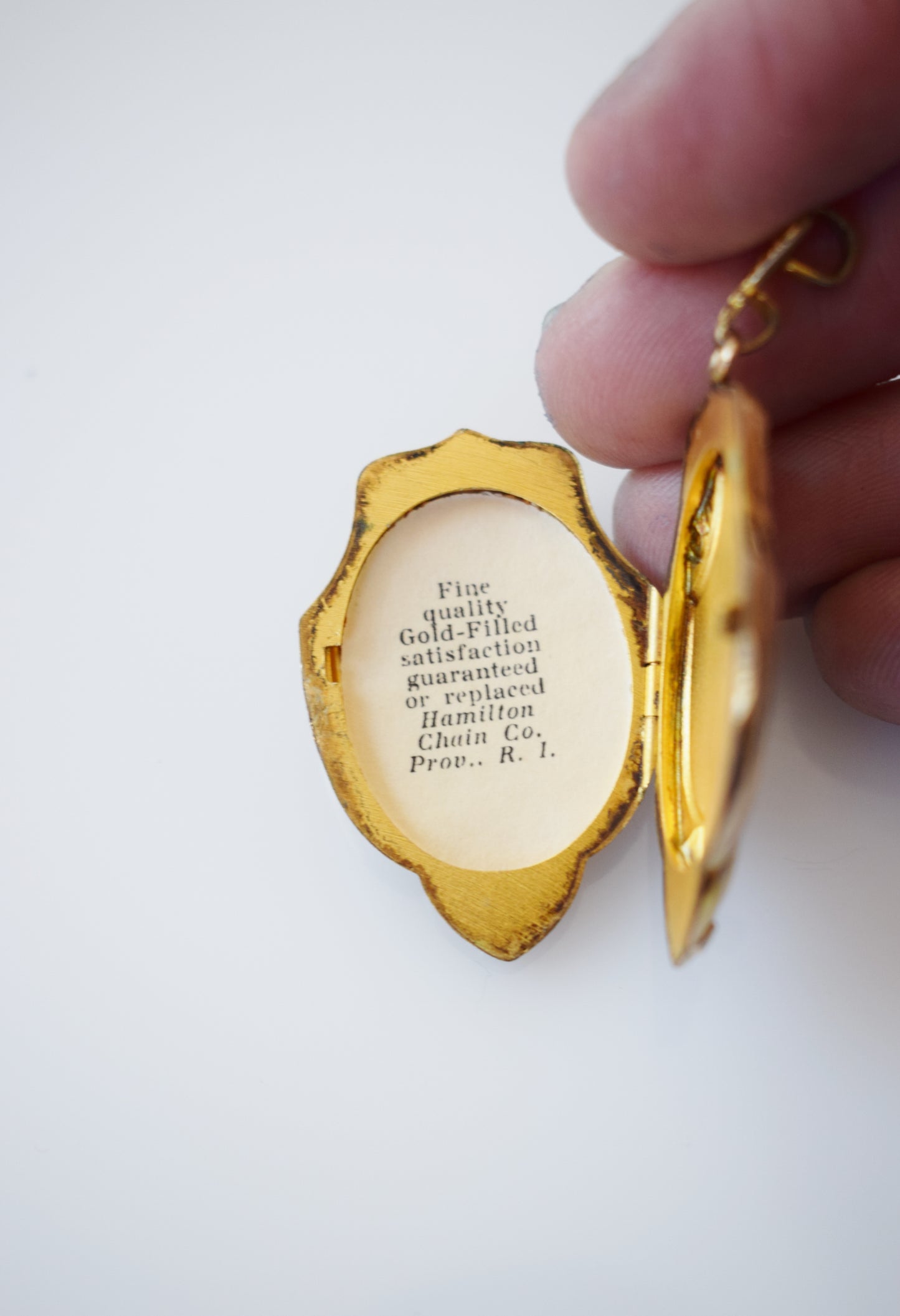 Vintage Gold Shield-Form Locket with Initial "E"