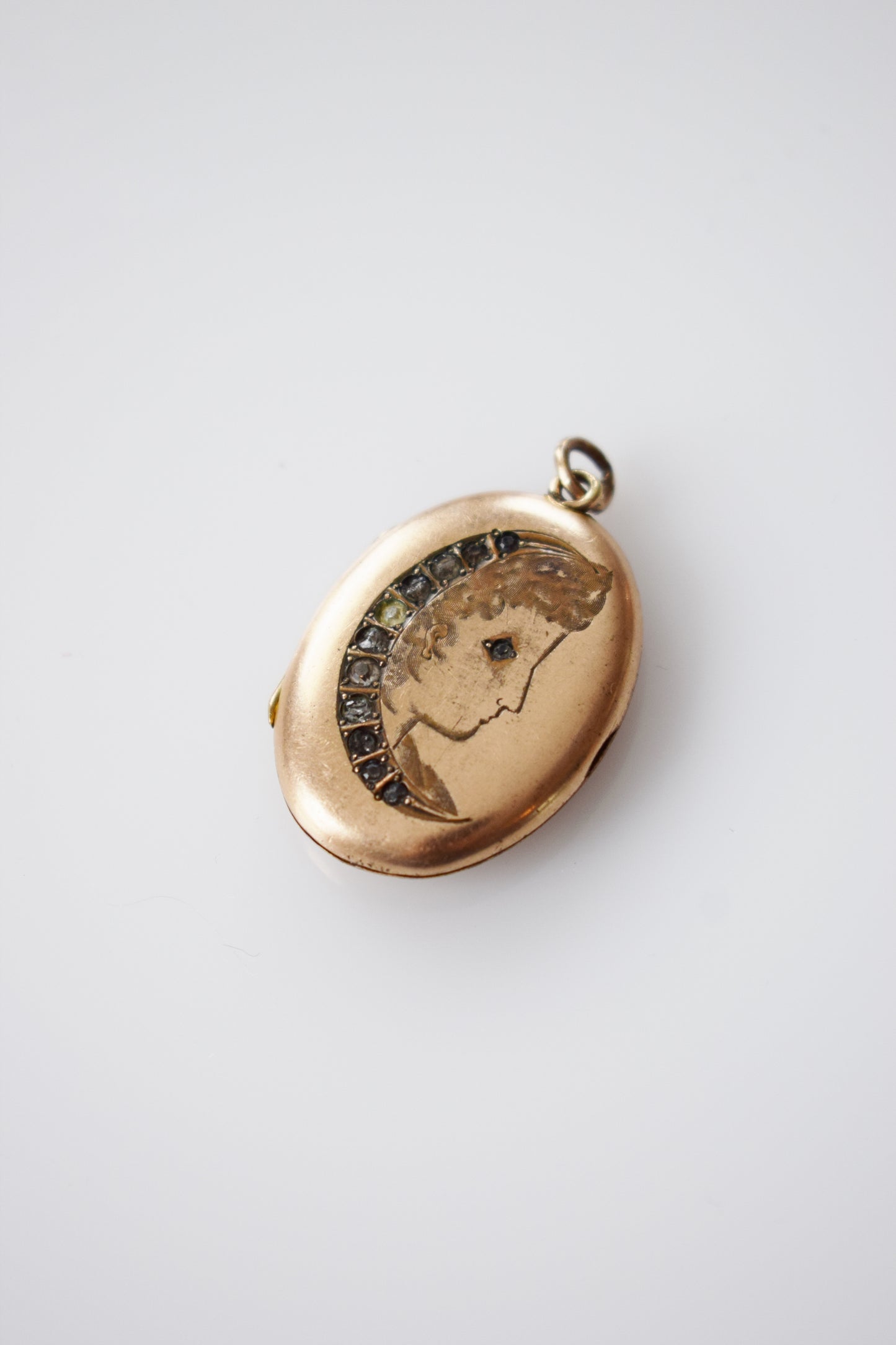 Antique Lady in the Moon Locket