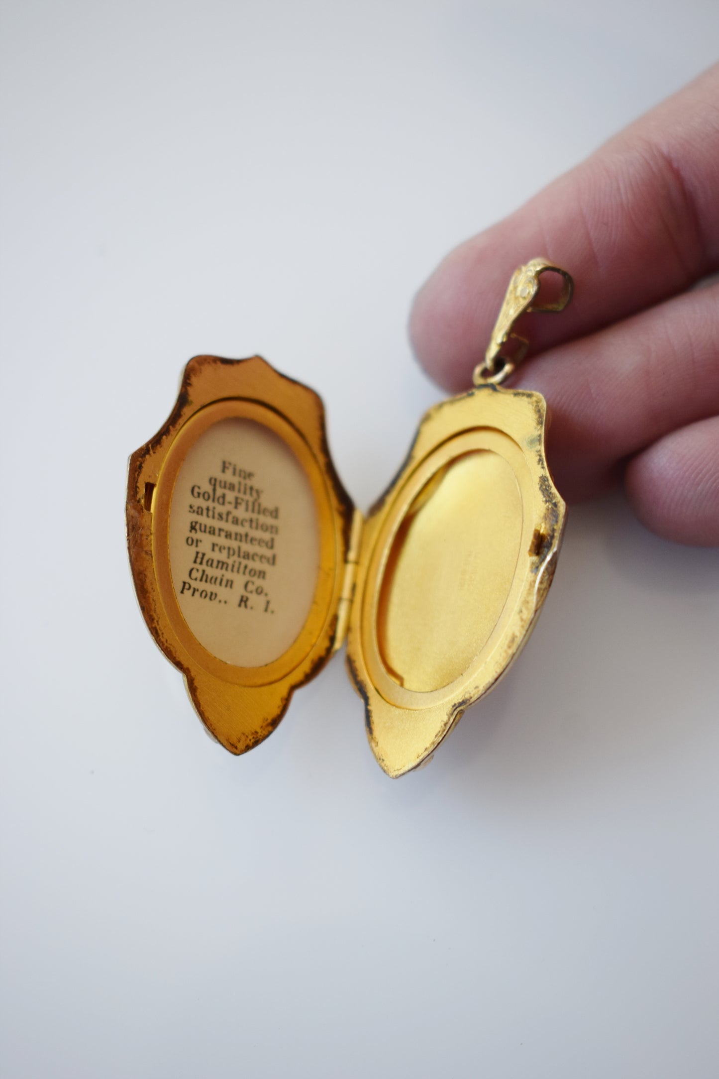 Vintage Gold Shield-Form Locket with Initial "E"