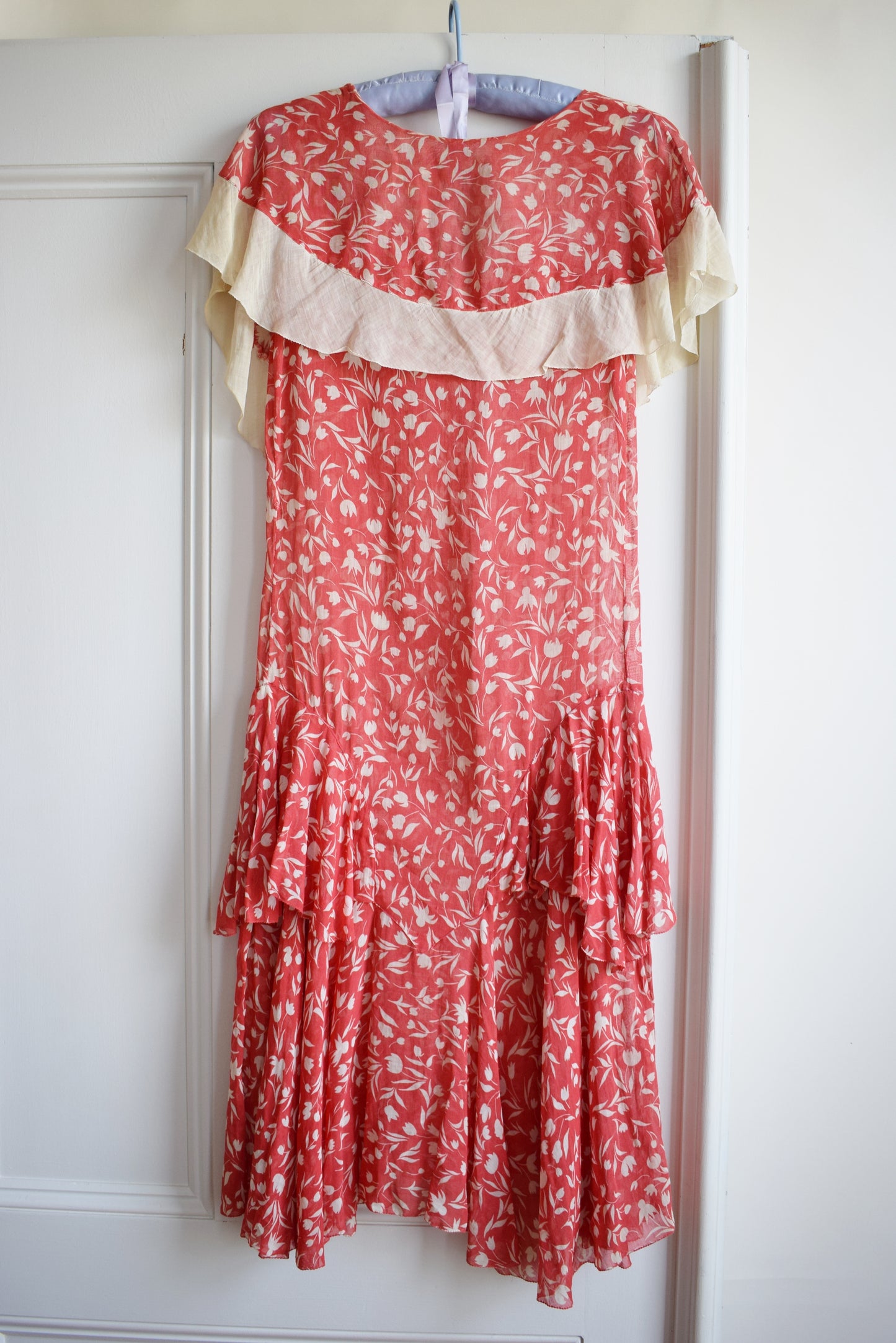 1920s/30s Red Floral Dress | wounded bird