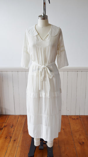 Late Teens / Early 1920s Cotton Lawn Dress | S