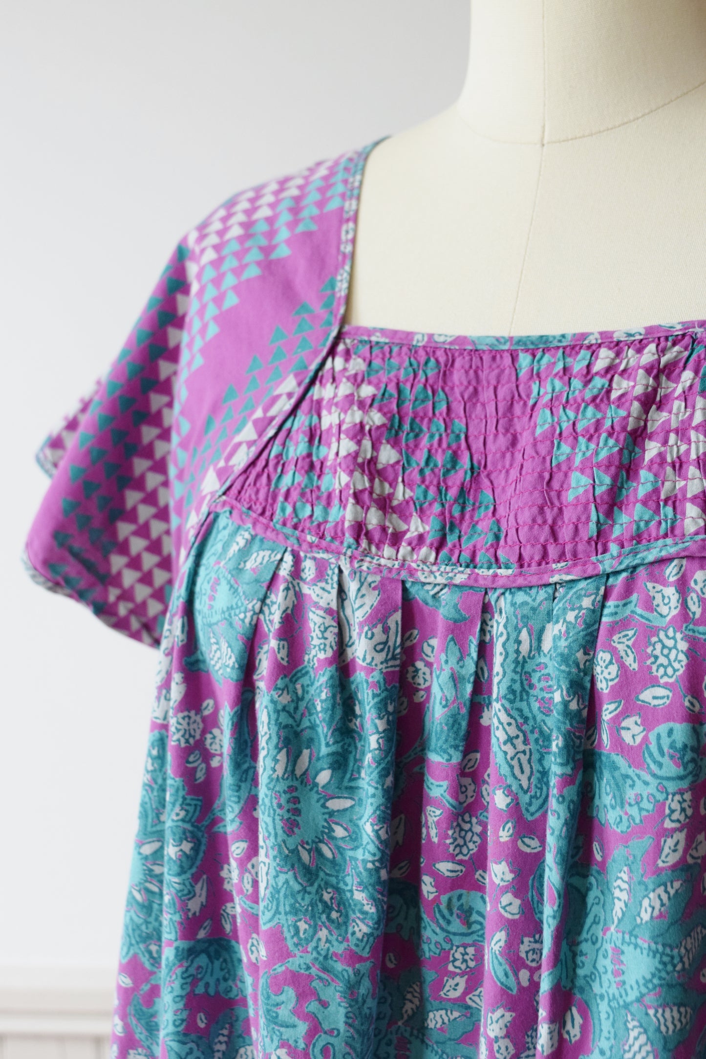 Vintage Indian Cotton Dress | 1980s | M