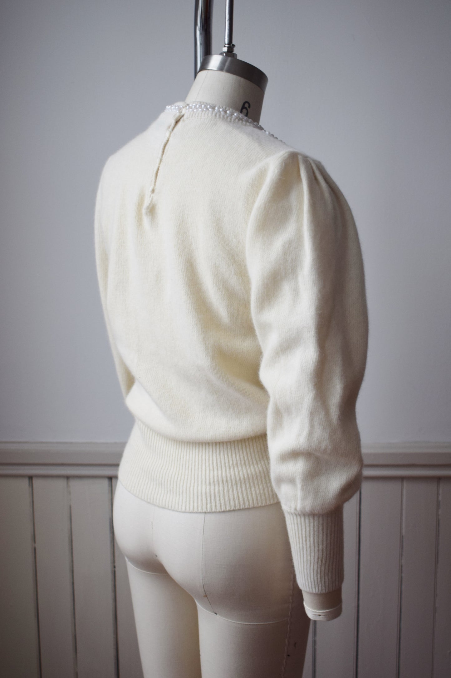 1980s Pearly Angora Sweater | S