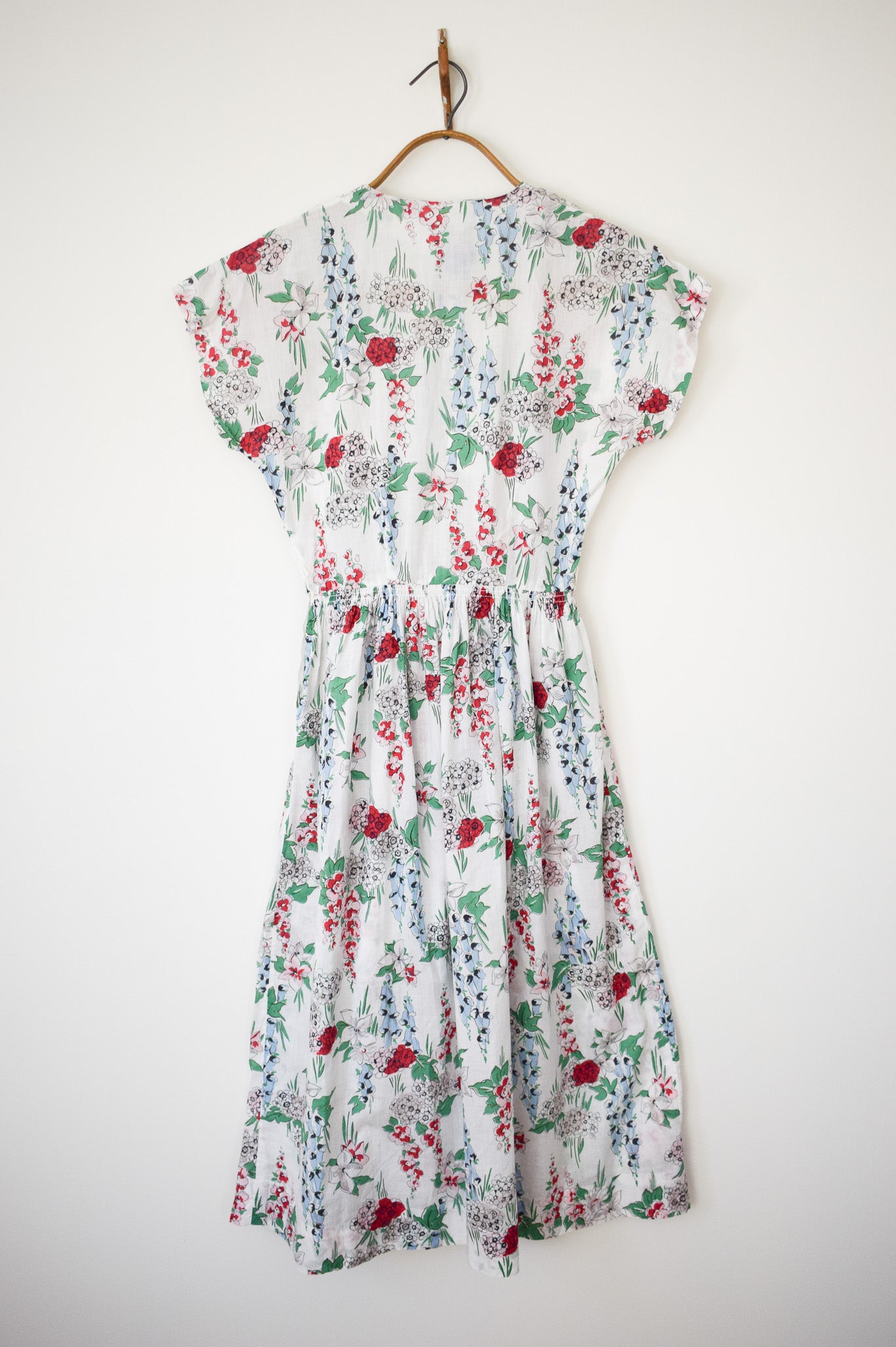 1940s Floral Cotton Frock | XS