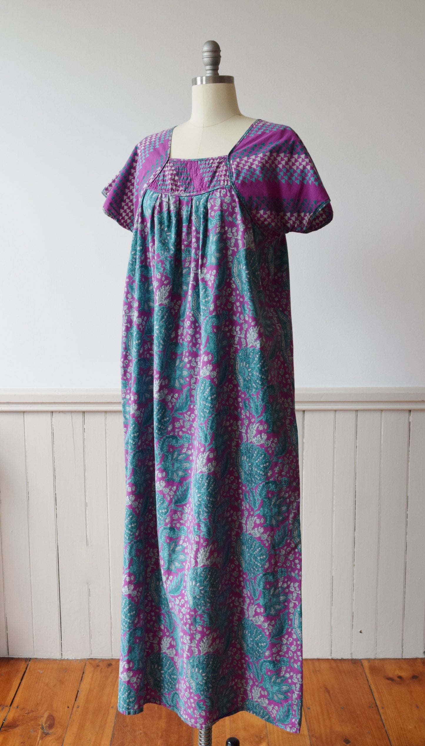 Vintage Indian Cotton Dress | 1980s | M