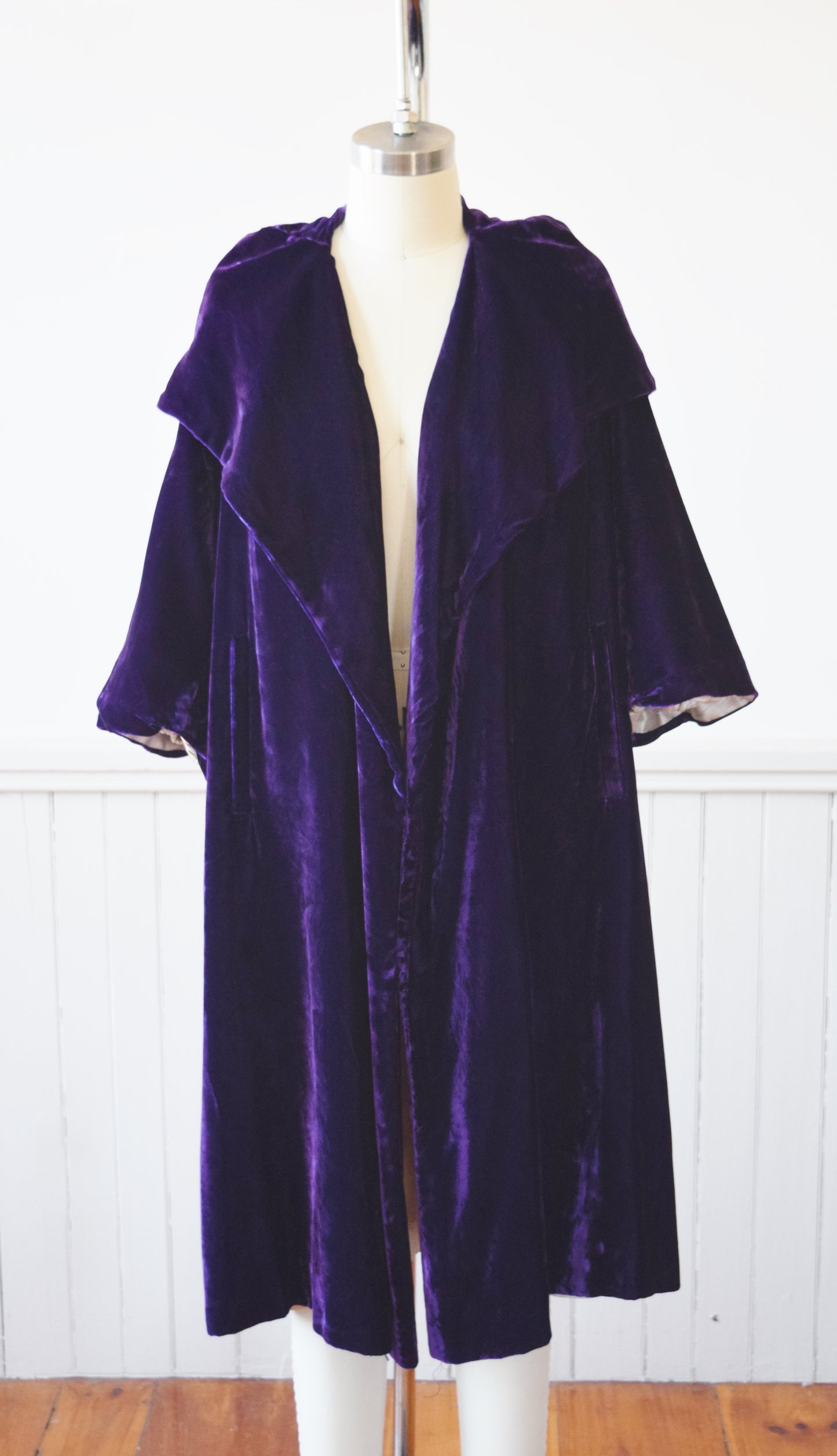 Royal Purple Velvet Swing Coat | 1950s | S/PM