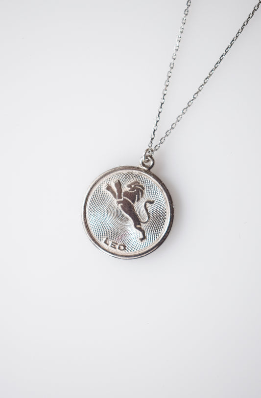 Vintage Sterling Silver Leo Charm Necklace