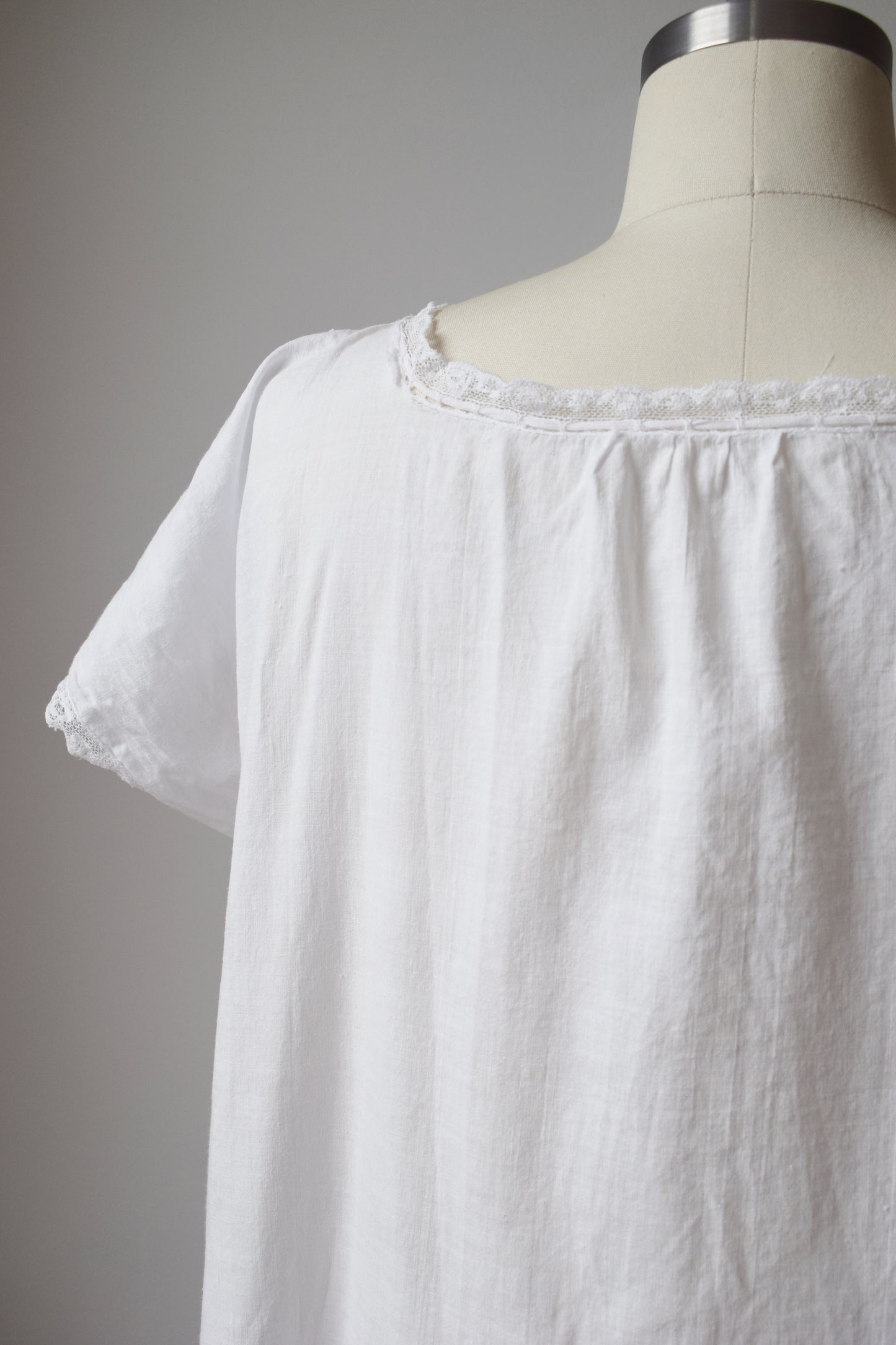 Antique Cotton and Lace Nap Dress | OS