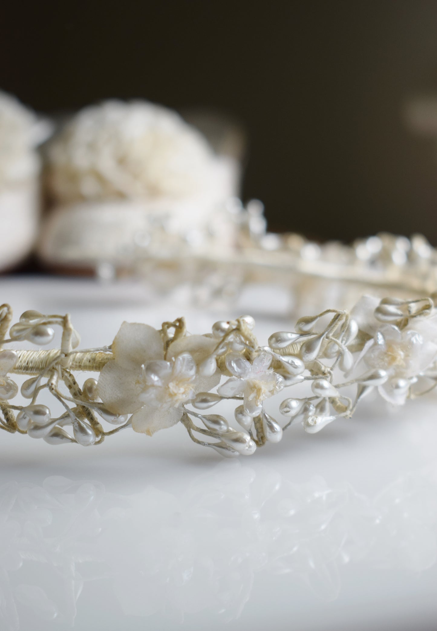 40s/50s Wax Flower Bridal Crown