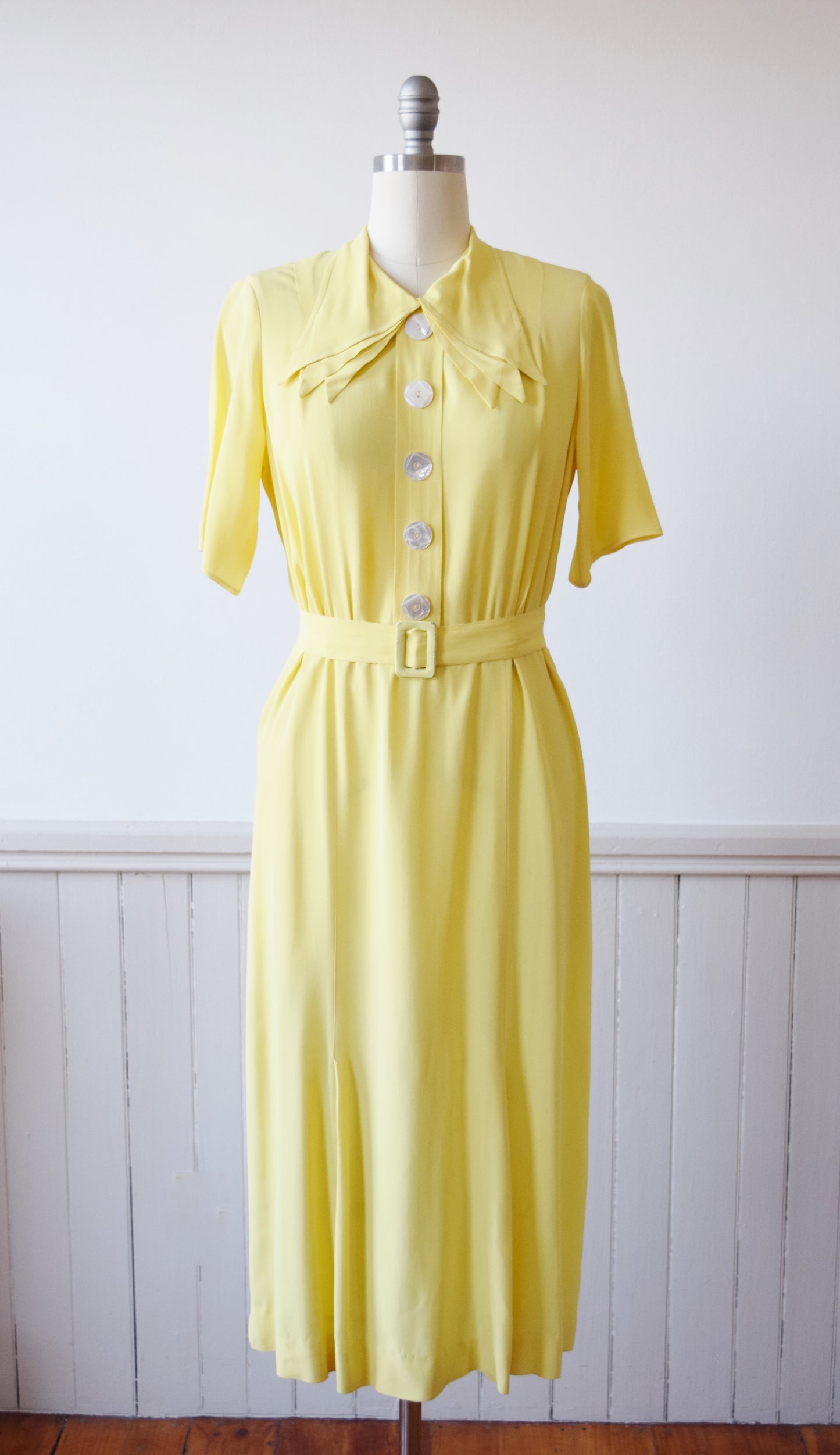 Lemon Yellow Rayon Day Dress | L