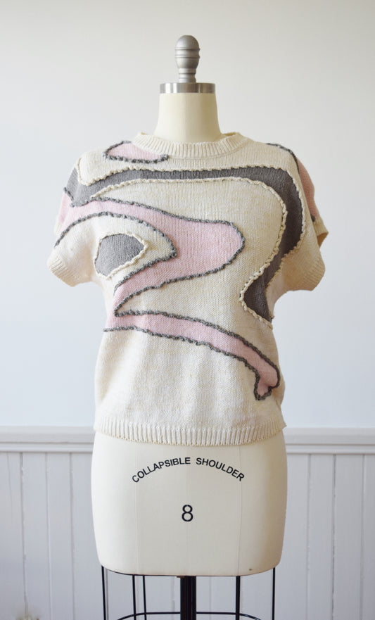 Strata Silk Blend Knit Top | 1980s| S/M