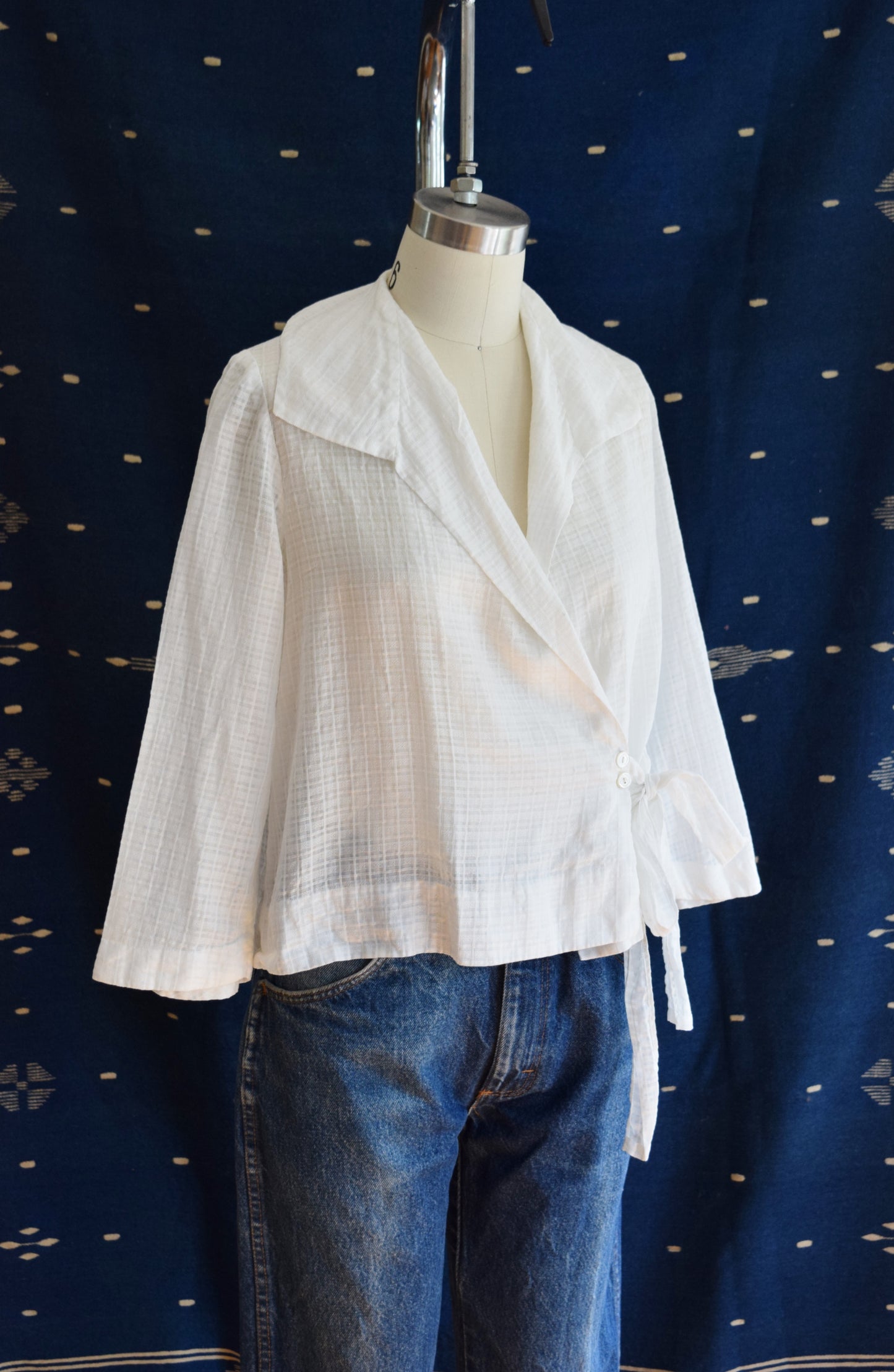 Antique Cotton Wrap Blouse