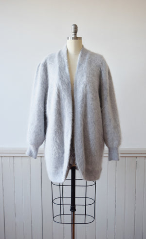 Gray Angora Clutch Cardigan | OS