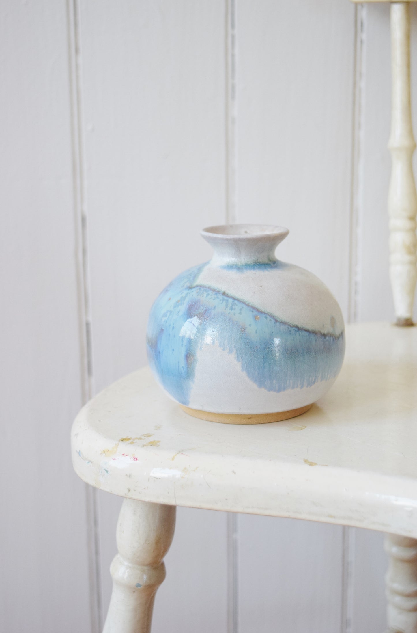 Vintage Glazed Ceramic Bud Vase | 1985