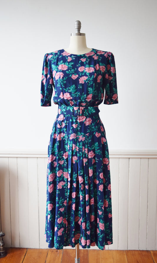 Rose Print Day Dress | S/M