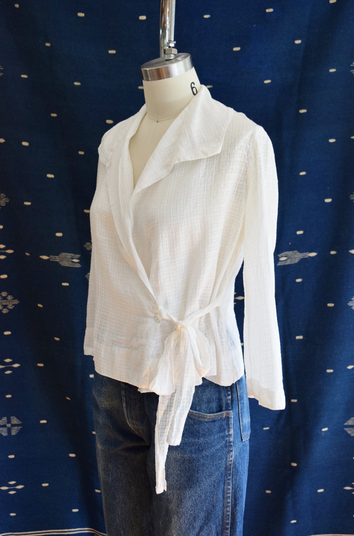 Antique Cotton Wrap Blouse