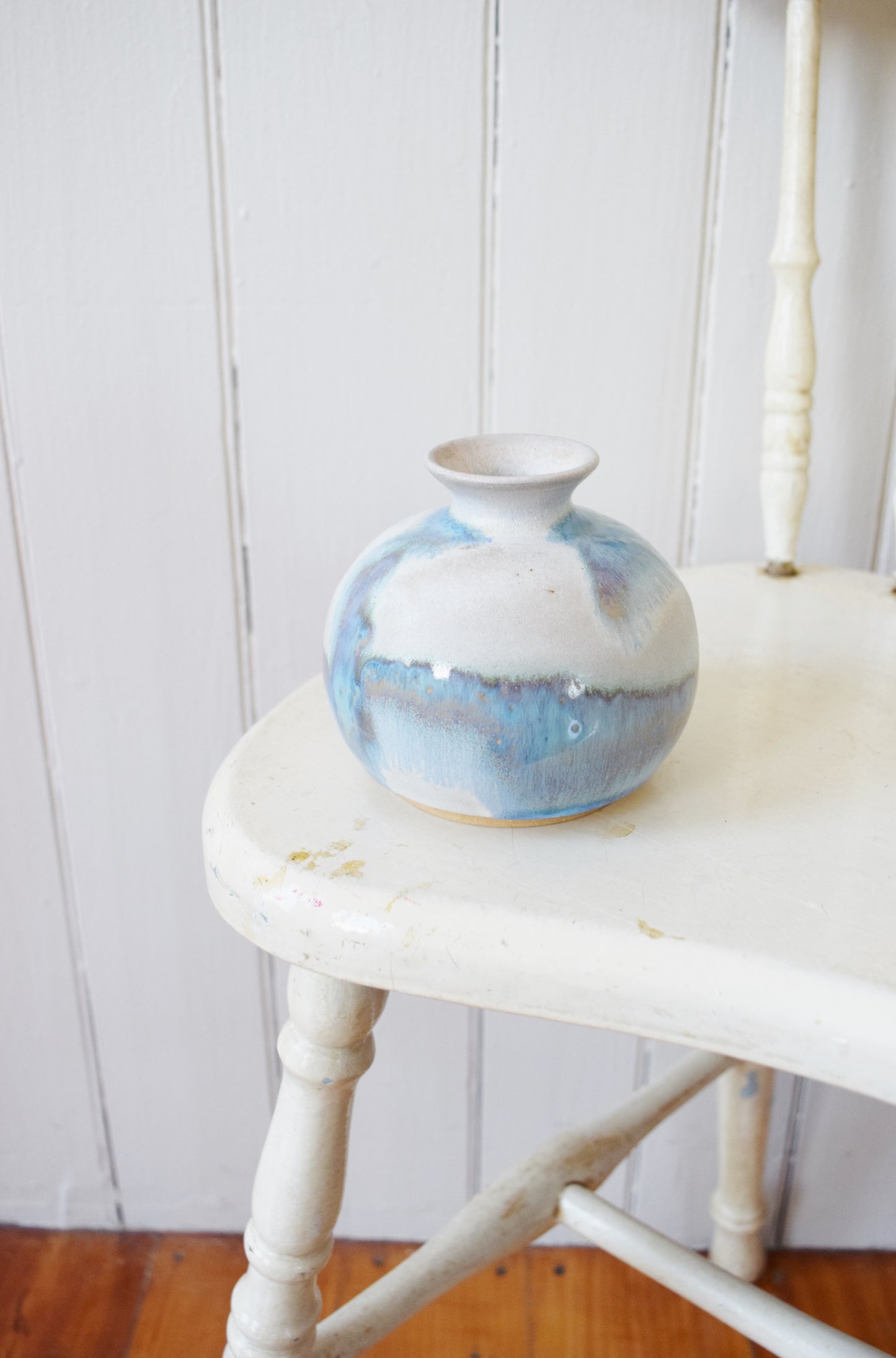 Vintage Glazed Ceramic Bud Vase | 1985