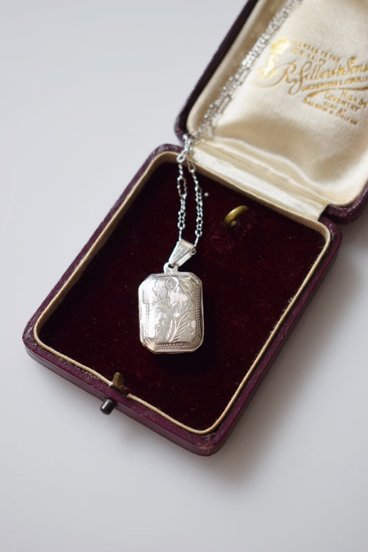 Vintage Sterling Silver Rectangular Locket