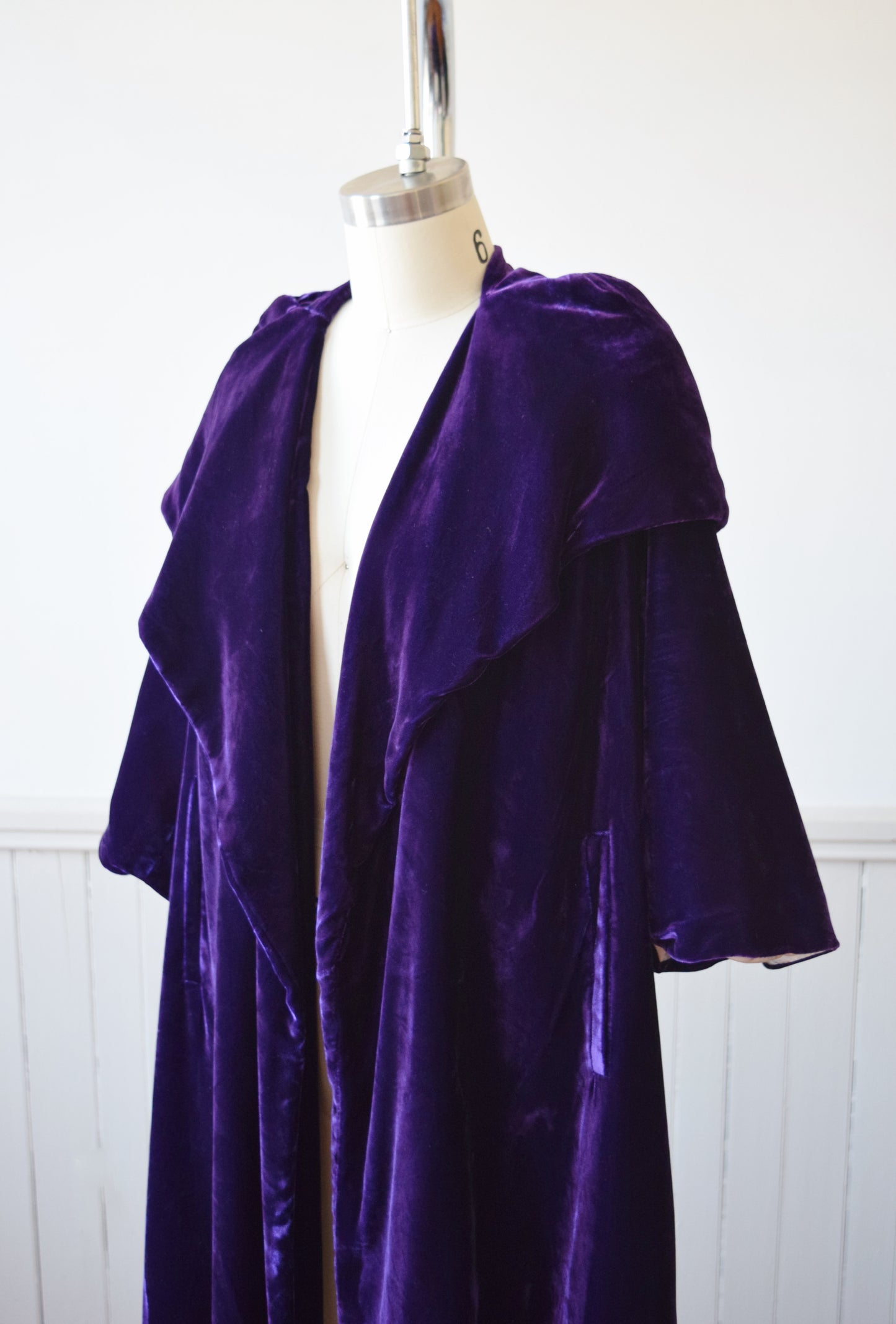 Royal Purple Velvet Swing Coat | 1950s | S/PM