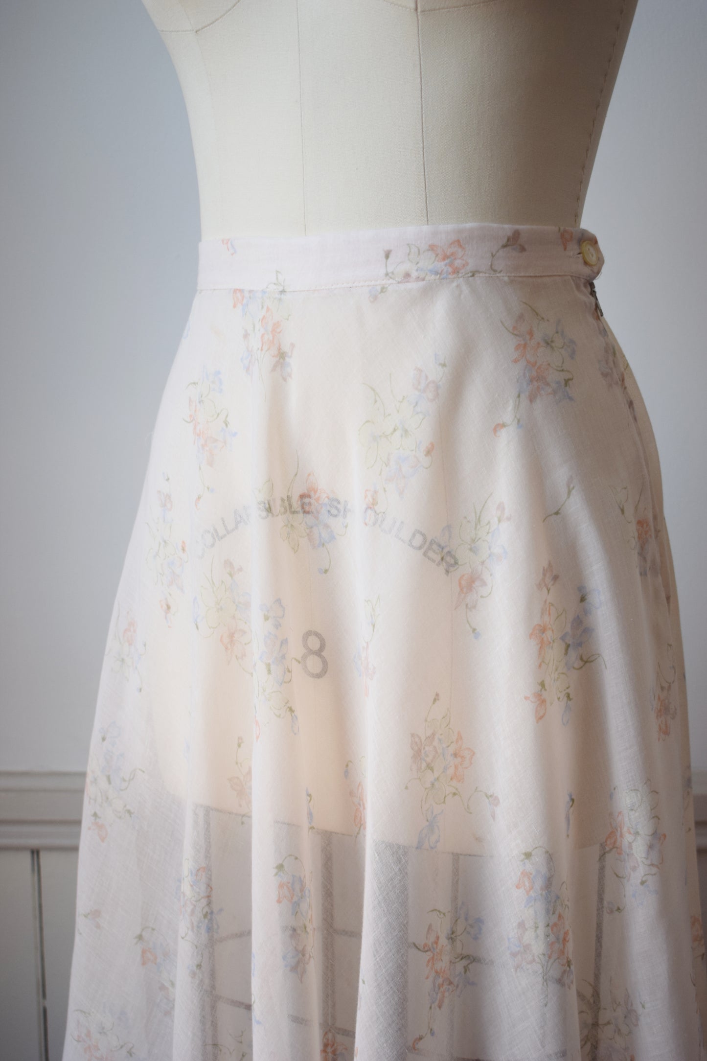 1970s Floral Midi Skirt | S