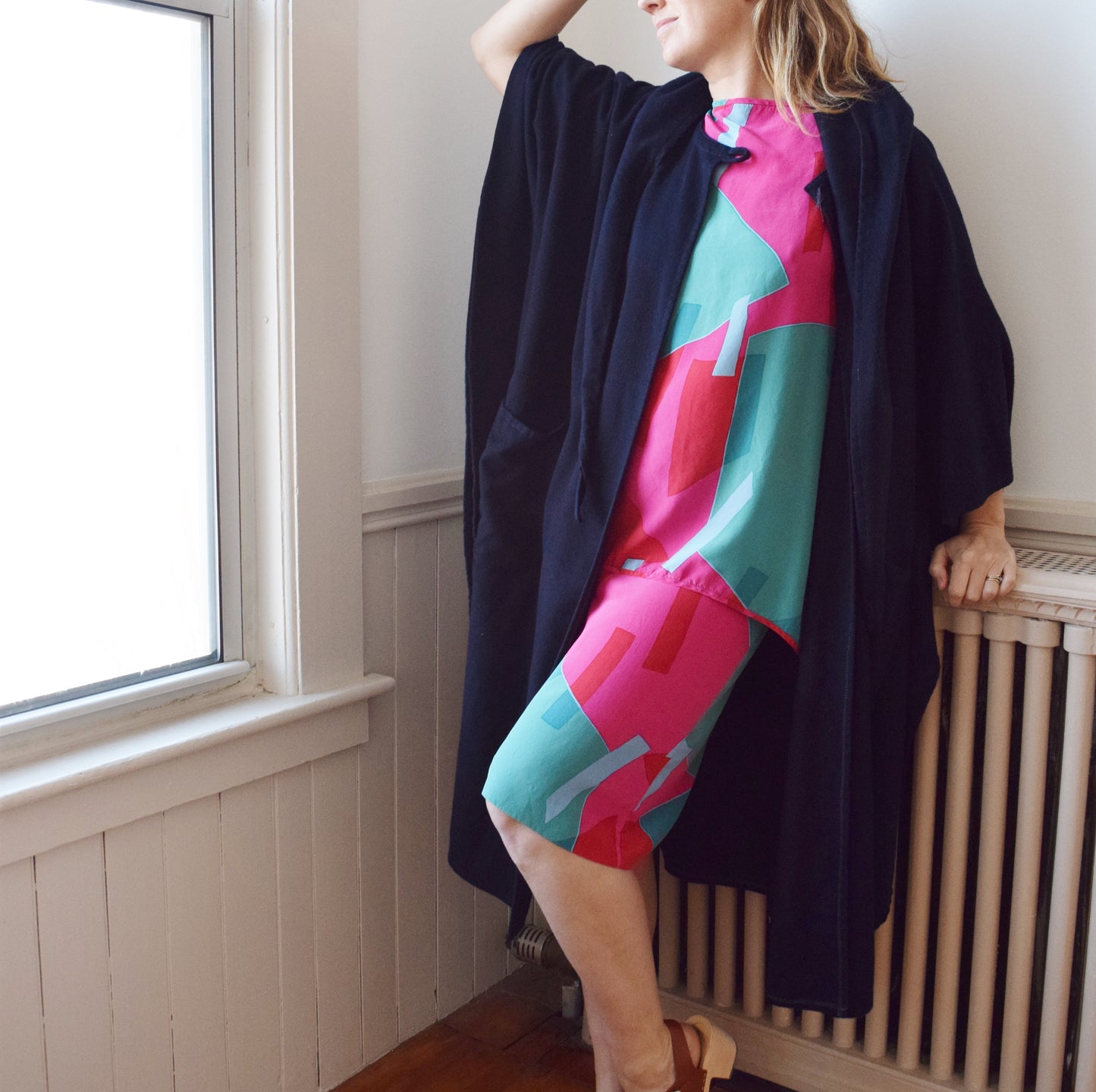 1970s Cashmere/Wool Blend Hooded Cloak | OS