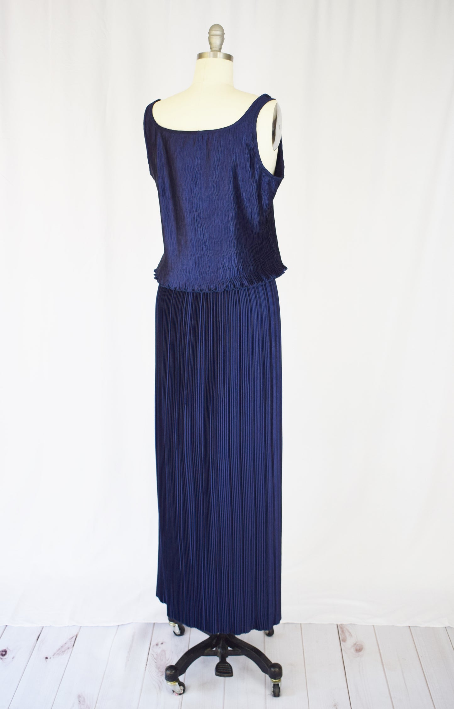 Vintage Plisse Pleated Dress Set by Jeanne Marc | M/L