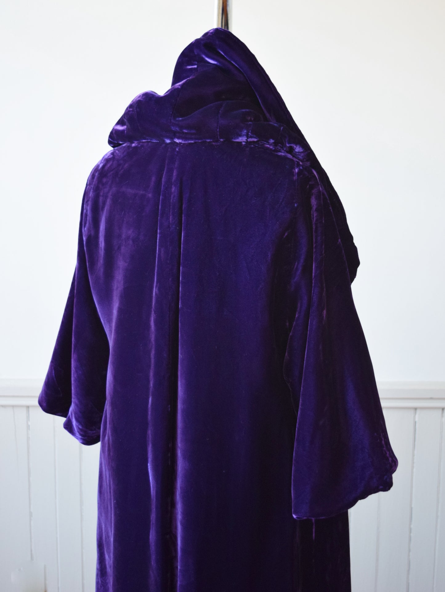 Royal Purple Velvet Swing Coat | 1950s | S/PM