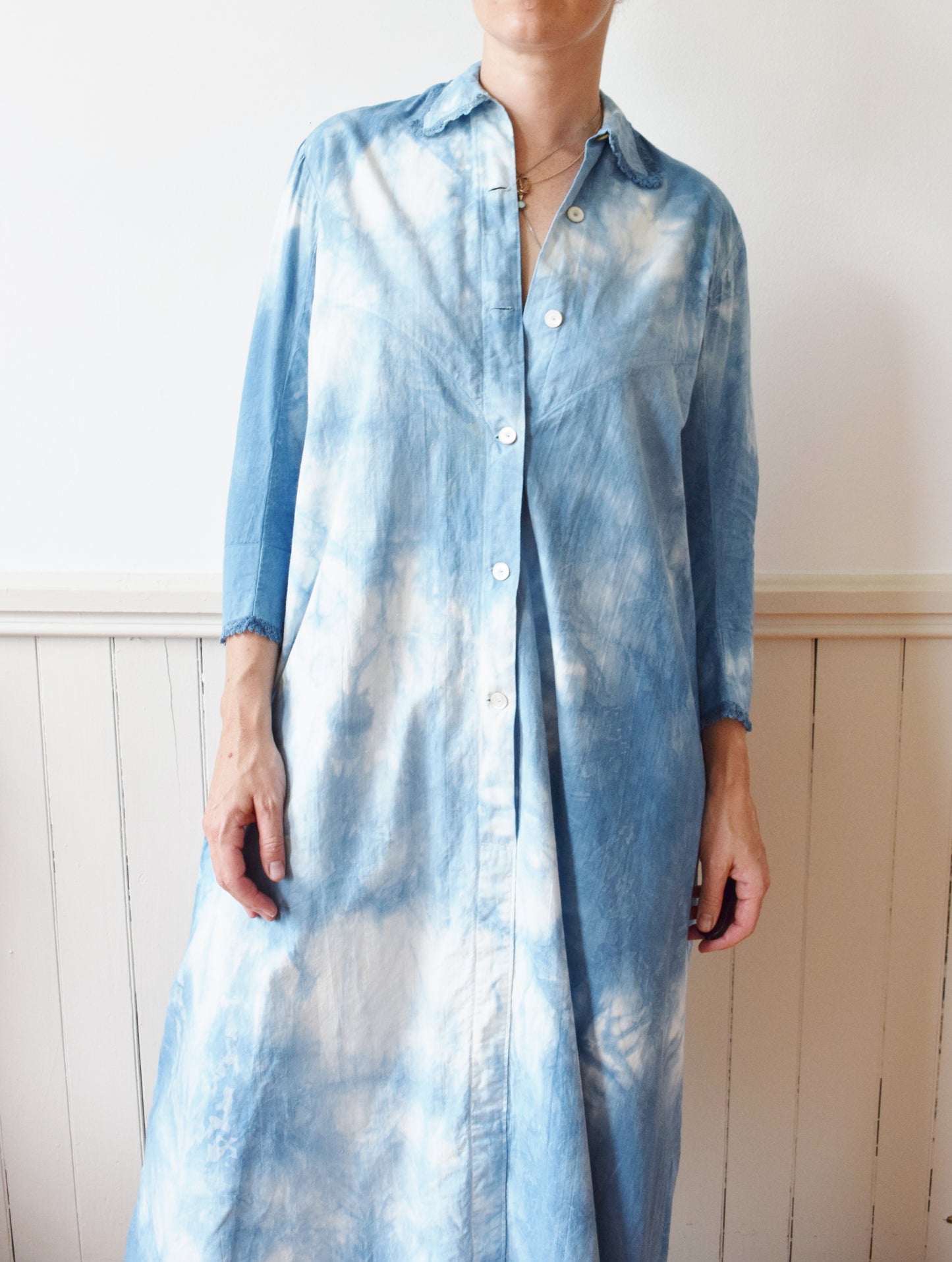 Indigo Dyed Cloud Dress | Antique| S/M