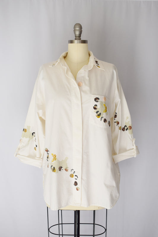 1980s Hand Painted Cotton Top by Play Alegre | M