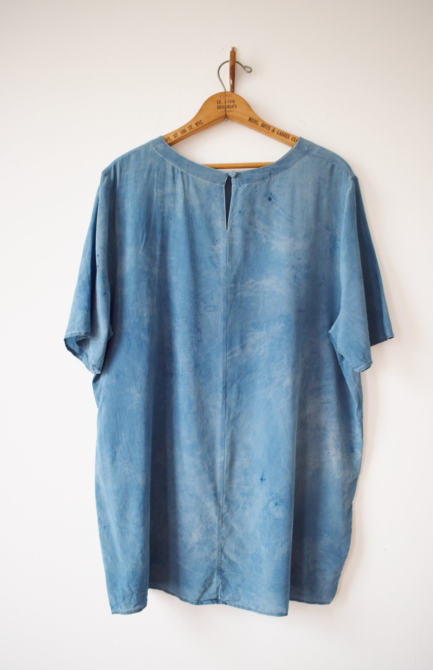 Indigo Dyed Silk Top | XL