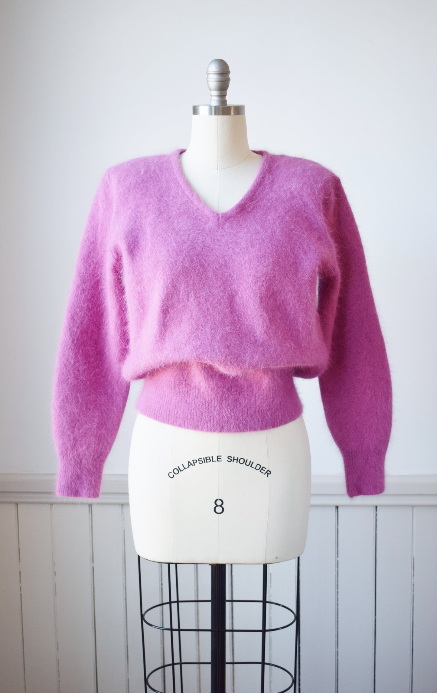 Vintage Fuschia Pink Angora Pullover | M