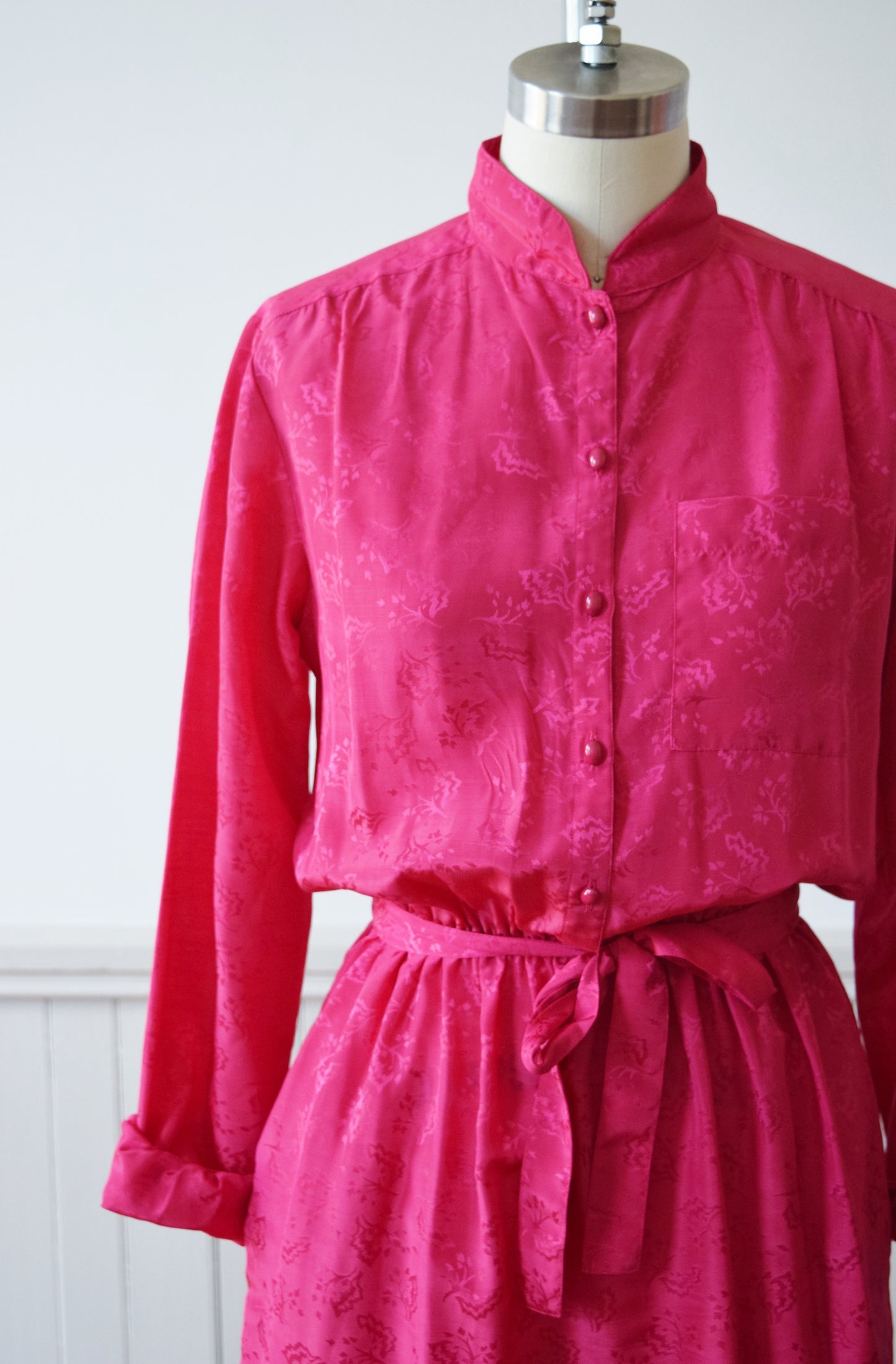Early 1980s Diane Von Furstenberg Hot Pink Day-to-Night Dress | XS/S