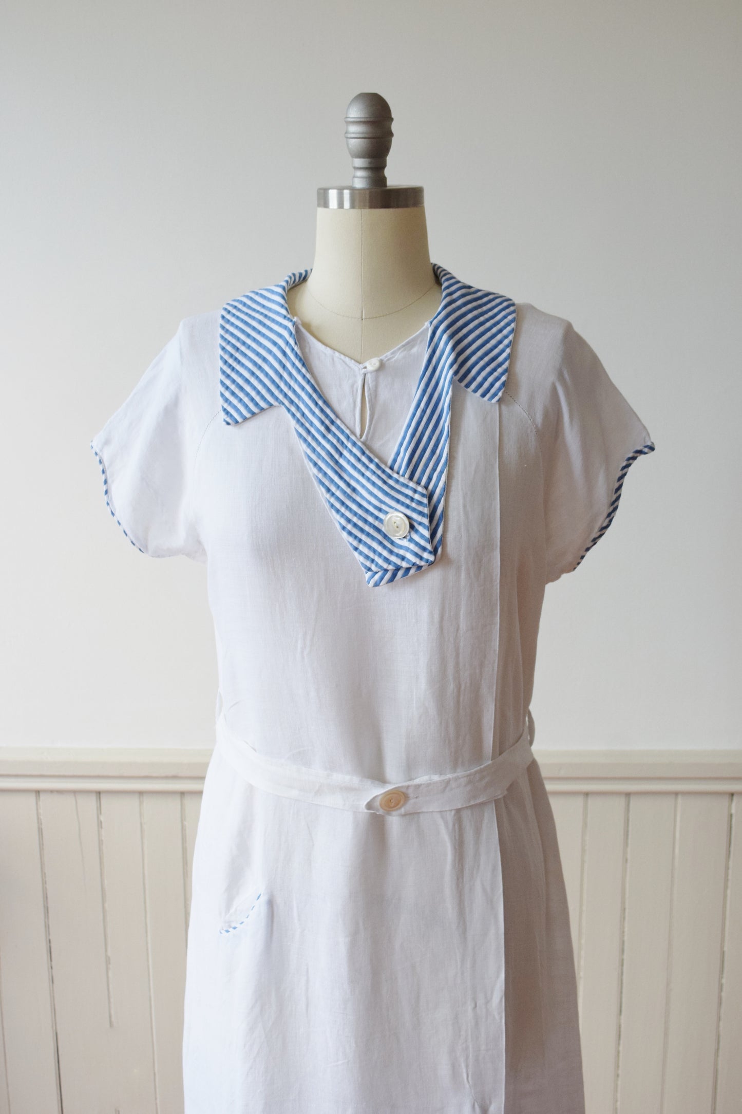 Early 1930s Linen Sport Dress | M