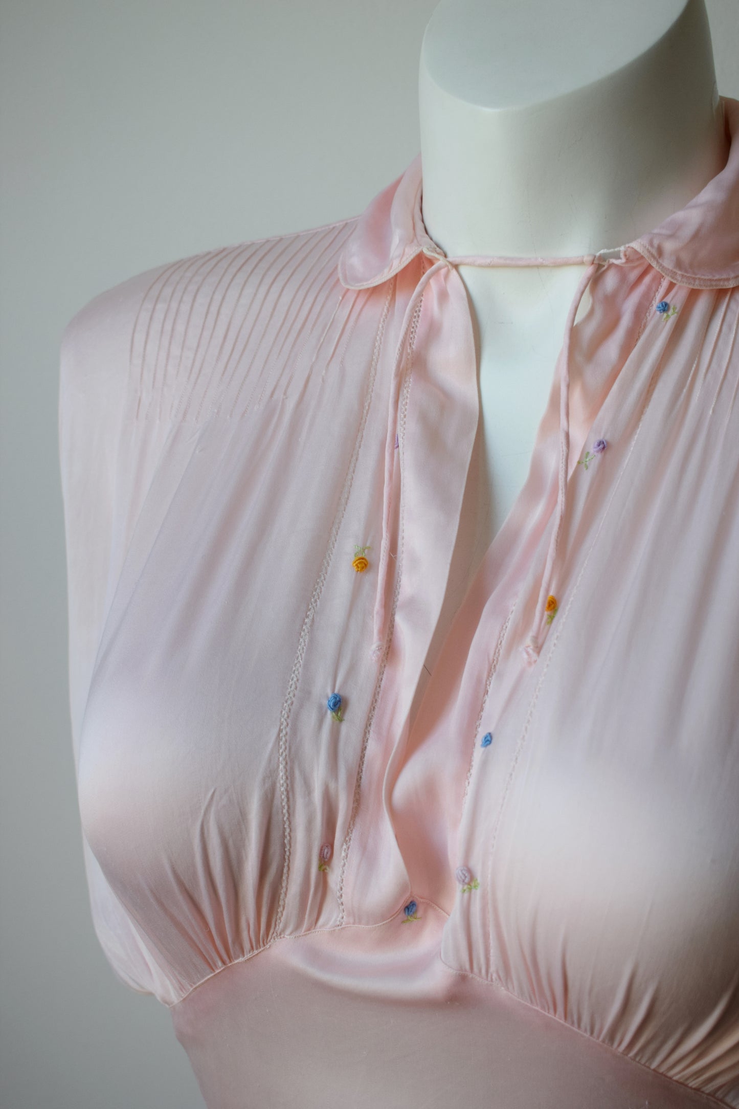 1940s  Soft Pink Rayon Nightgown | XXL
