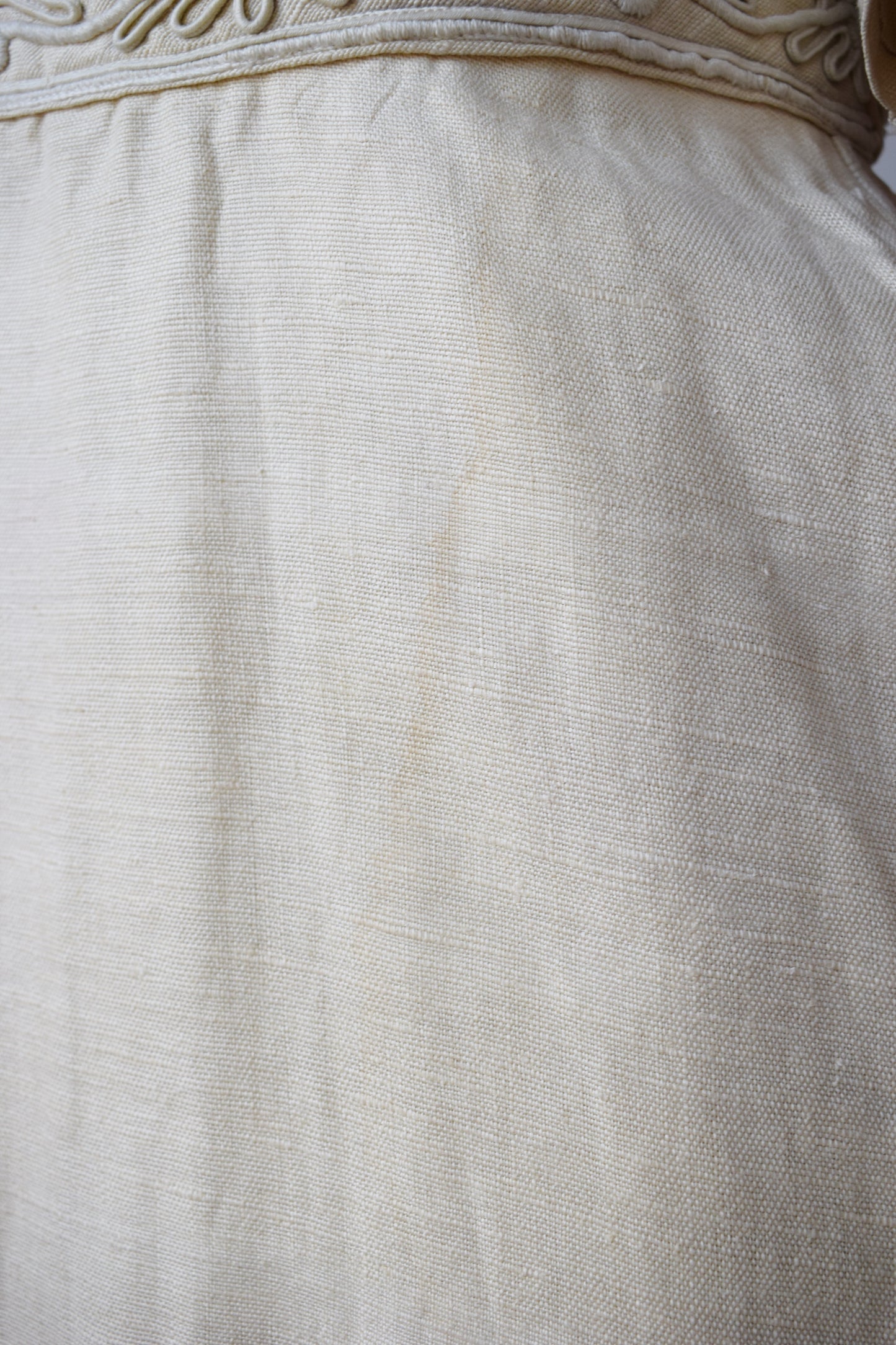 Antique Linen Lawn Dress with Arts & Crafts Embroidery | M