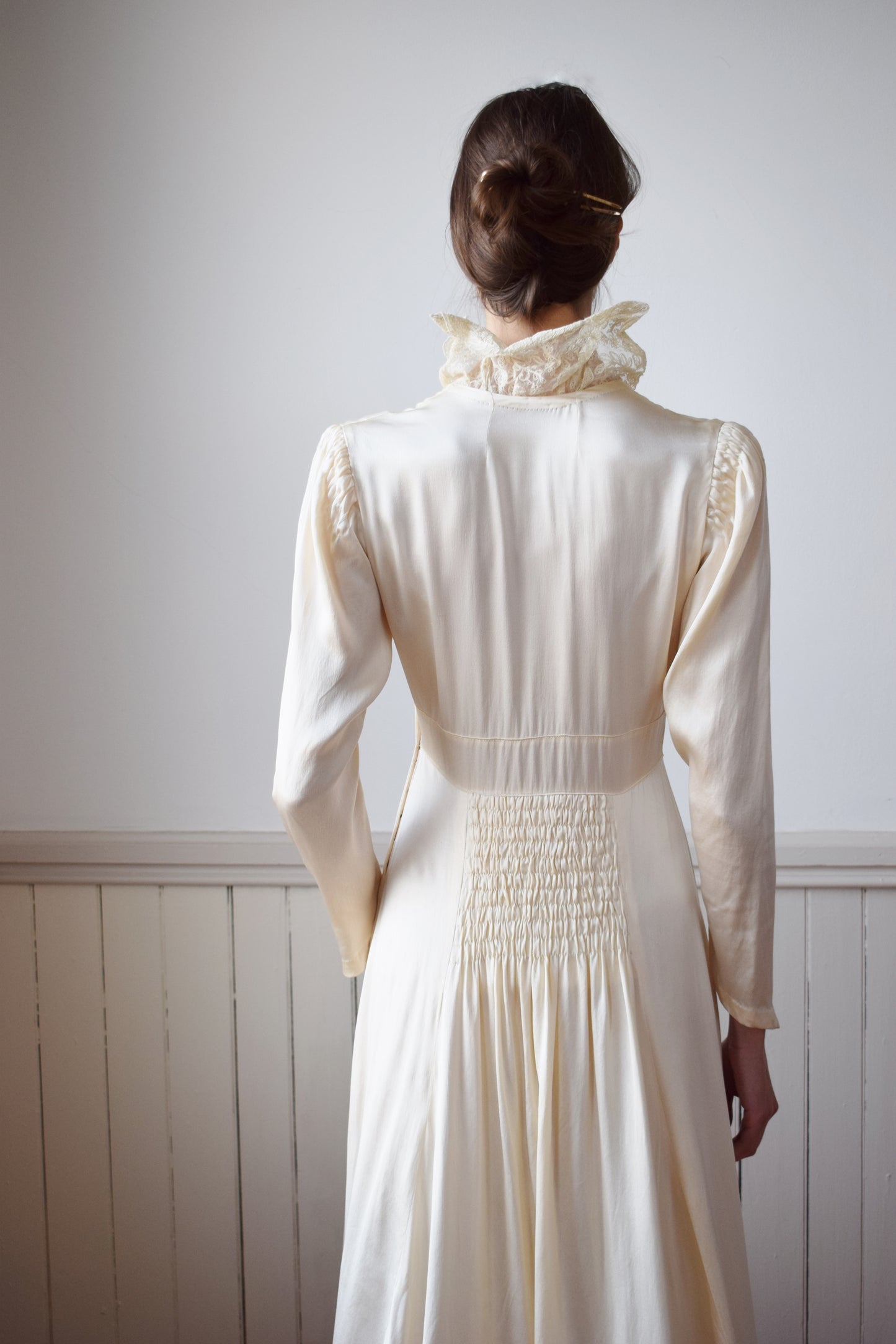 1930s Silk Satin Wedding Gown | S/M