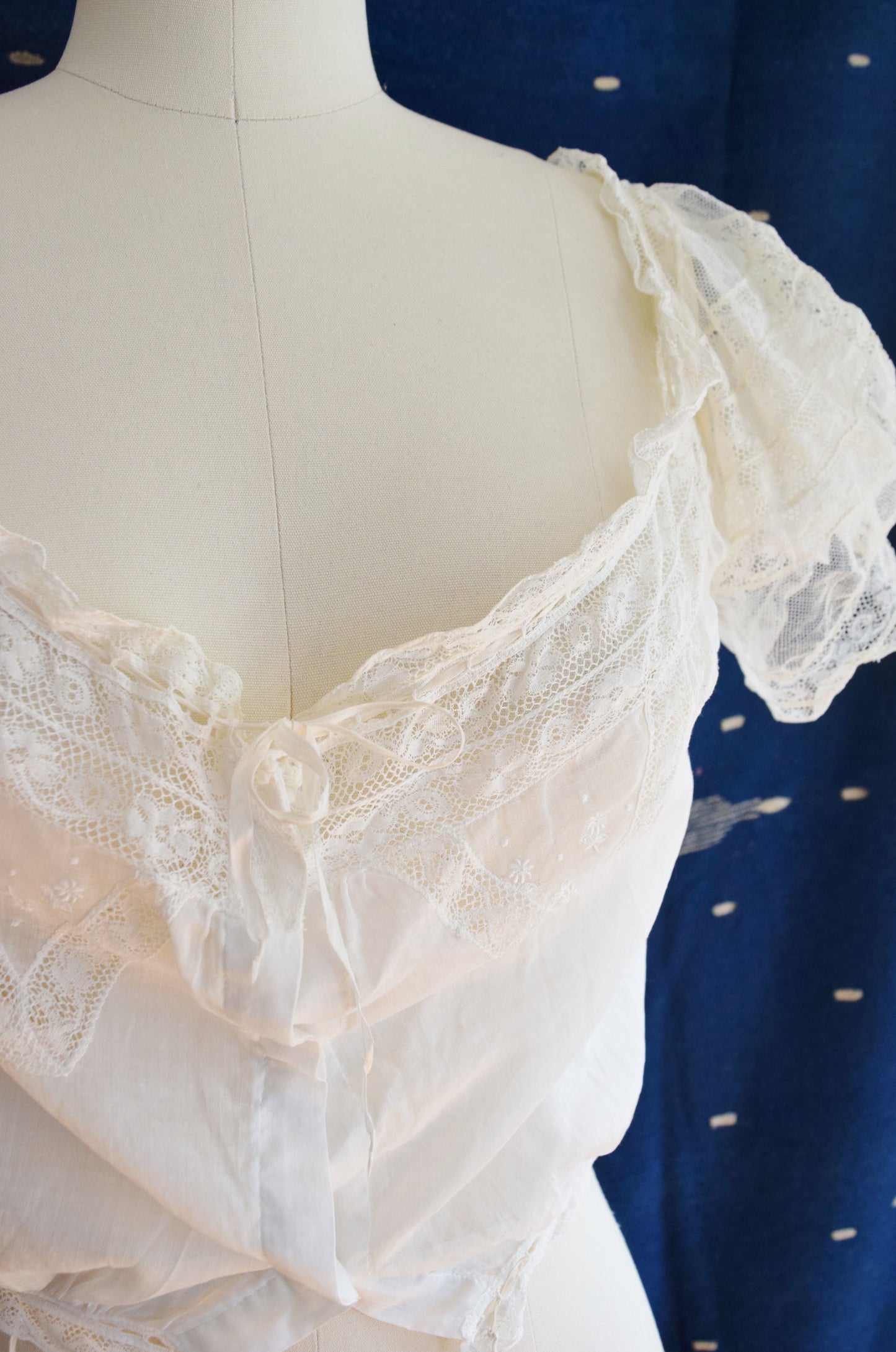 Antique Cotton and Lace Blouse | Corset Cover