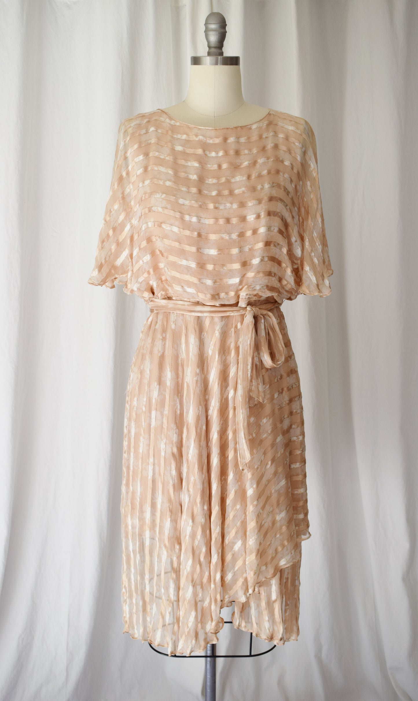 Vintage Blush Silk Dress | M